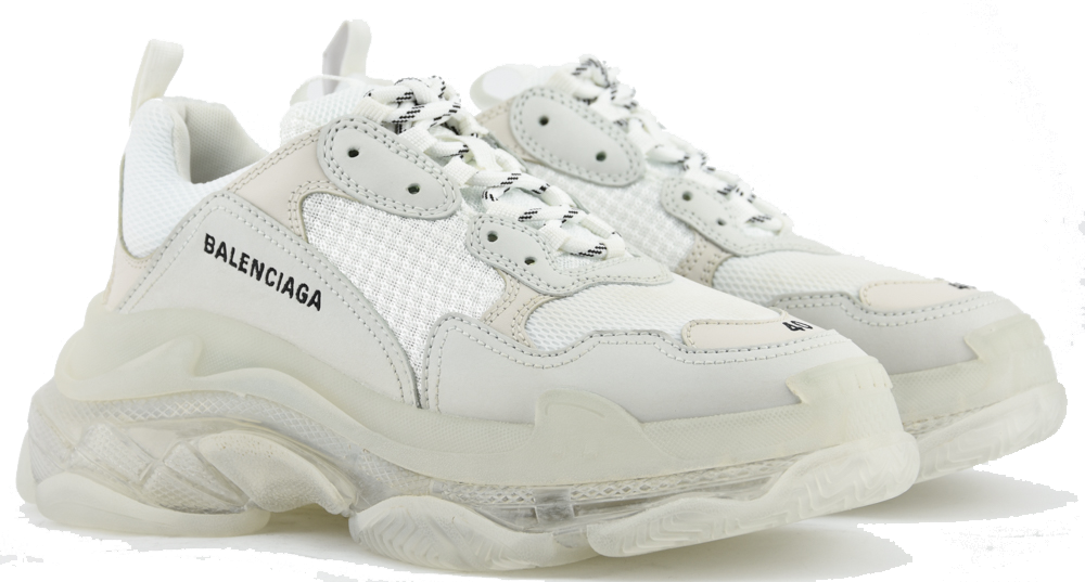 Balenciaga Mens Triple S Airsole Leather And Mesh Sneakers